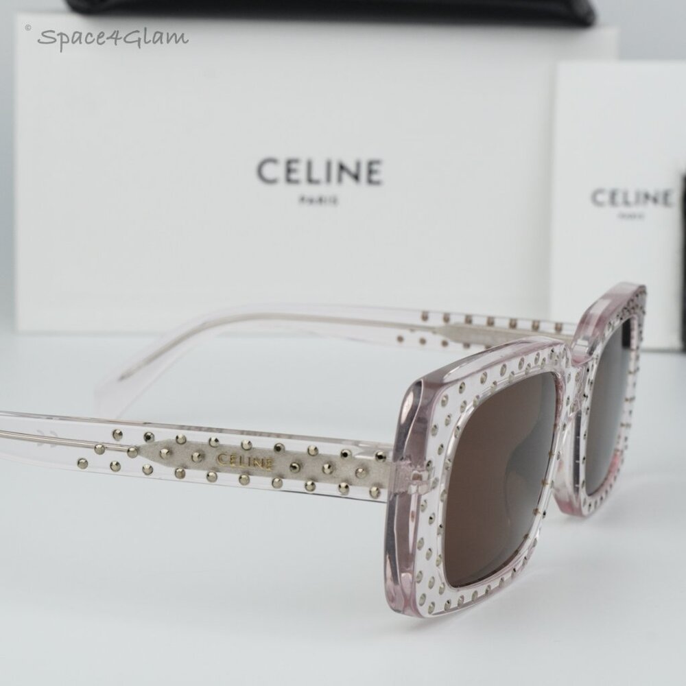BRAND NEW Celine CL4213IS 27E ANIMATION XMAS Crystal Rectangle Women Sunglasses